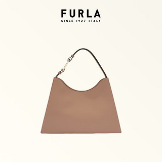 芙拉（FURLA）NUVOLA牛皮大号女士时尚单肩包 灰褐色