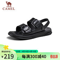 骆驼（CAMEL）男商务休闲牛皮舒适两穿凉鞋 G14M263641 黑色 44