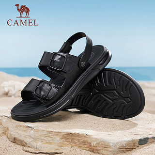 骆驼（CAMEL）男商务休闲牛皮舒适两穿凉鞋 G14M263641 黑色 44