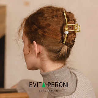 依慧达（Evita Peroni ）金属珍珠抓夹大号发夹后脑勺高级感鲨鱼夹发饰