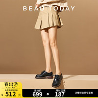 BEAUTODAY黑色德比鞋女鞋增高小皮鞋子女2024春夏季粗跟复古英伦风单鞋 经典黑 36