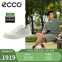 爱步（ECCO）男鞋 板鞋舒适男士休闲鞋简约小白鞋 街头趣闯系列504804 白色41