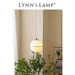 立意 Lynn's立意 包豪斯床头吊灯 卧室飘窗玻璃奶白复古圆球中古单头