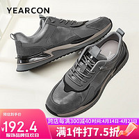 YEARCON 意尔康 男鞋秋季运动潮流跑步鞋时尚拼色运动鞋男单鞋 97914W 灰色 39