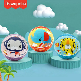 Fisher-Price 训练拍拍球套装宝宝早教抓握玩具婴幼儿童弹力篮足橡胶小皮球