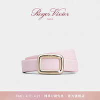 ROGERVIVIER/2024春夏RV配饰Viv' Choc金属扣皮革腰带 粉色 80厘米