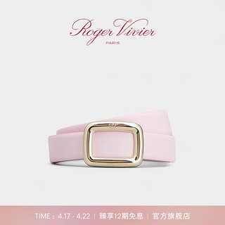 ROGERVIVIER/2024春夏RV配饰Viv' Choc金属扣皮革腰带 粉色 80厘米