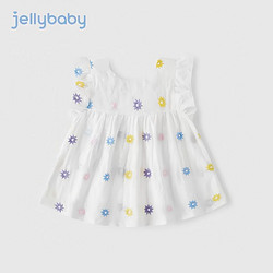 JELLYBABY 杰里贝比宝宝短袖衬衫女2-3岁小童夏装儿童娃娃衫夏季5-6女童上衣