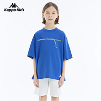 KAPPA KIDS童装儿童t恤短袖男夏季大童男童夏装上衣半袖 蓝色 120cm 5-6岁