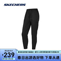 斯凯奇Skechers女子轻盈梭织长裤P224W041 碳黑/0018 M 