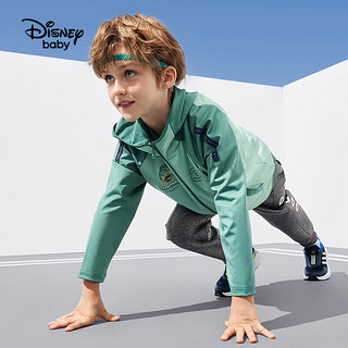 迪士尼（DISNEY）童装儿童男童连帽外套吸湿速干针织运动上衣24春DB411IE21绿150