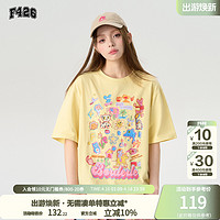 F426 国潮牌夏季情侣时尚百搭趣味多彩涂鸦happy短袖T恤