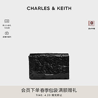 CHARLES & KEITH CHARLES&KEITH24夏新款CK2-80782348褶皱翻盖式单肩斜挎小方包女