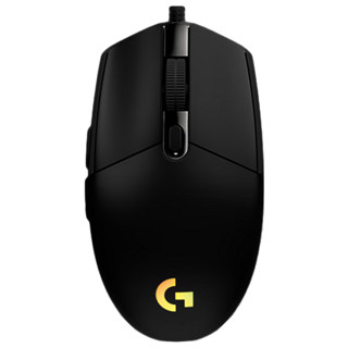 logitech 罗技 G）G102 电竞游戏鼠标 有线RGB流光灯效鼠标 8000DPI传感器 G102 黑色+黑金防滑贴