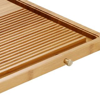 常生源 实木茶盘茶托 功夫茶具茶海 家用简约大号竹流水茶盘56.5*29cm