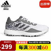 阿迪达斯 （adidas）高尔夫球鞋儿童青少年男女士JR S2G防泼水防滑系带golf球鞋 GV9785 白/灰/深灰 33.5码=1.5