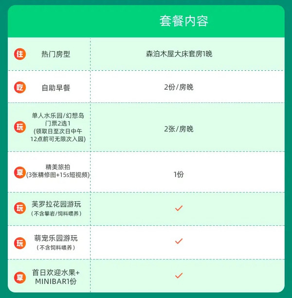 火到发紫的遛娃胜地！莫干山开元森泊  哇里哇国双床房/木屋大床套房 1晚（含双早+水乐园/幻想岛门票+芙罗拉花园+萌宠乐园等）