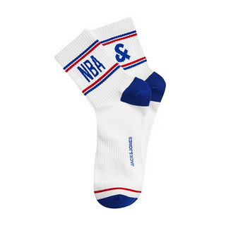 杰克·琼斯（JACK&JONES）NBA联名春夏运动透气舒适简约时尚字母袜子中筒袜男袜22421Q026 A06本白色 M