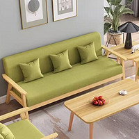 莉奥 实木沙发客厅小户型沙发日式原木风布艺沙发现代简约北欧