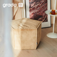 grado格度果冻墩北欧客厅家用布艺沙发凳脚踏换鞋凳单人化妆凳休闲凳 【果冻墩】布款-棱柱形
