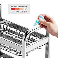 BW 本王 304不锈钢厨房置物架碗碟碗盘沥水架多功能放碗架碗筷收纳盒碗柜