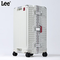 Lee 超大容量行李箱男女新款出国密码箱子28英寸旅行箱铝框拉杆箱结实 白色 28英寸