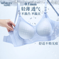 海狸嗨哩(McHiley)哺乳内衣夏季超薄款防下垂聚拢产后喂奶大码文胸罩孕期女 海盐蓝+柔雾粉 L(105-130/75D-E,80A-E)