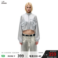 IMXS轻薄多口袋短外套女装夏季2024休闲时尚短款高腰立领潮牌上衣 灰色 S