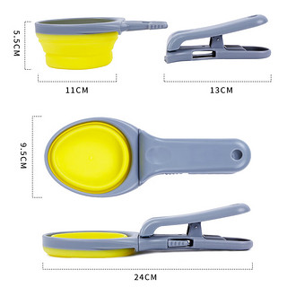 SUPERDESIGN宠物夹子食物勺可折叠大容量粮勺猫粮狗粮夹食物夹硅胶折叠勺 香芋紫 M-中型（容量约110克）