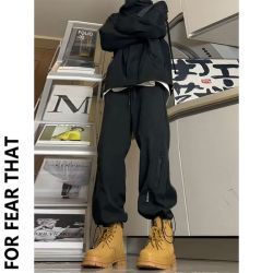 that 防水冲锋裤男春夏潮牌抽绳束脚工装裤子户外登山裤多少钱-什么