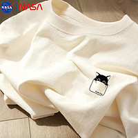 NASAOVER NASA重磅情侣纯棉短袖t恤男2024新款复古ins夏季潮牌宽松半袖上衣
