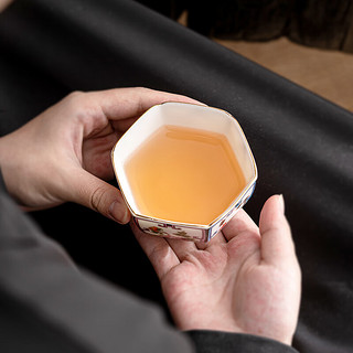 苏氏陶瓷（SUSHI CERAMICS）国潮功夫茶具品茗杯主人杯个人杯（六方聚财杯）中国风文创