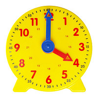 沪教 直径10cm钟表模型 时钟钟面 分针时针认识时间小学一二年级数学教具学具 两针联动 24时