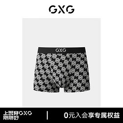 GXG 男士内裤莫代尔棉质内裤男透气抑菌印花短裤内裤潮 黑色1 185/XXL