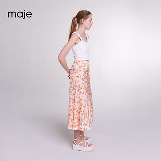 Maje2024春夏女装时尚甜美碎花系带收腰半身裙长裙MFPJU01224 多色 T34