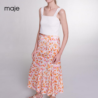 Maje2024春夏女装时尚甜美碎花系带收腰半身裙长裙MFPJU01224 多色 T34