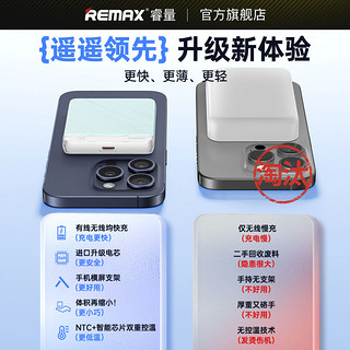 REMAX 睿量 磁吸充电宝10000毫安无线快充适用magsafe苹果15/14p超薄电源