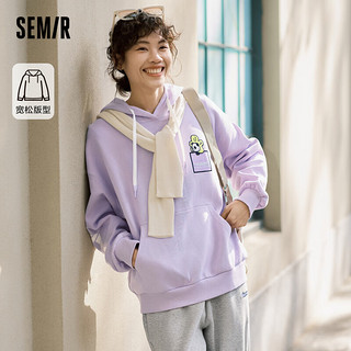 森马（Semir）【卫衣合辑】森马卫衣男慵懒风上衣基础百搭男生印花套头衫潮 女装D款-紫罗兰70314 170/88A/M