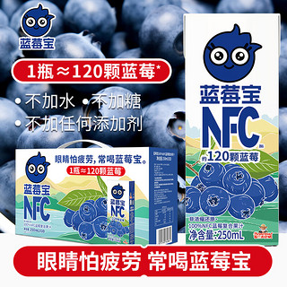 福兰农庄 蓝莓宝100%NFC蓝莓果汁   250ml*10盒礼盒装