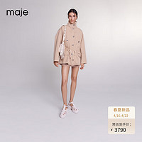 Maje2024春夏女装时尚美拉德系带收腰宽松外套上衣MFPOU01198 米黄色 T36