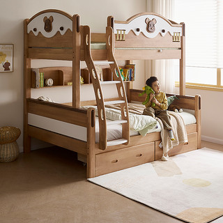 QuanU 全友 家居上下铺双层床1米5储物姐弟s型上下床纯实木儿童床DW7025