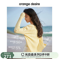 Orange Desire 慵懒V领防晒针织开衫2024夏新