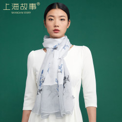 shanghaisyory上海故事真丝丝巾女士纱巾百分百桑蚕丝围巾女轻薄透气