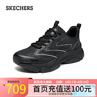 斯凯奇（Skechers）男士休闲舒适运动鞋183195 全黑色/BBK 42