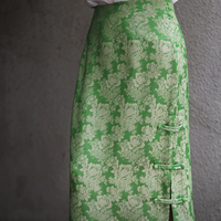 Fayinyoo 花影妖妖 女士长款半身裙 F3698 绿色花 S