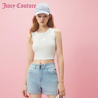 Juicy Couture 橘滋 甜奶油Logo烫钻针织女式背心