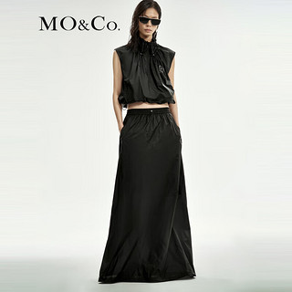 MO&Co.Reebok联名系列2024夏轻量花苞型上衣夹克MBD2TOP046 黑色 XS/155