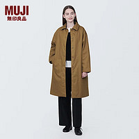 无印良品（無印良品 MUJI）女式 木棉混 立领大衣 风衣外套女春秋 早春 BD0YLA4S 深暗黄色 XL 165/92A
