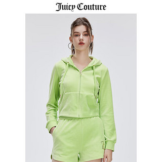 JUICY COUTURE【2024春夏】橘滋外套女短款美式显瘦彩虹印花天鹅绒女式外套 柠檬黄 S