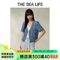 THE SEA LIFE欧海一生 牛仔外套2024春夏小香风设计印花外套C11233 牛仔蓝 S